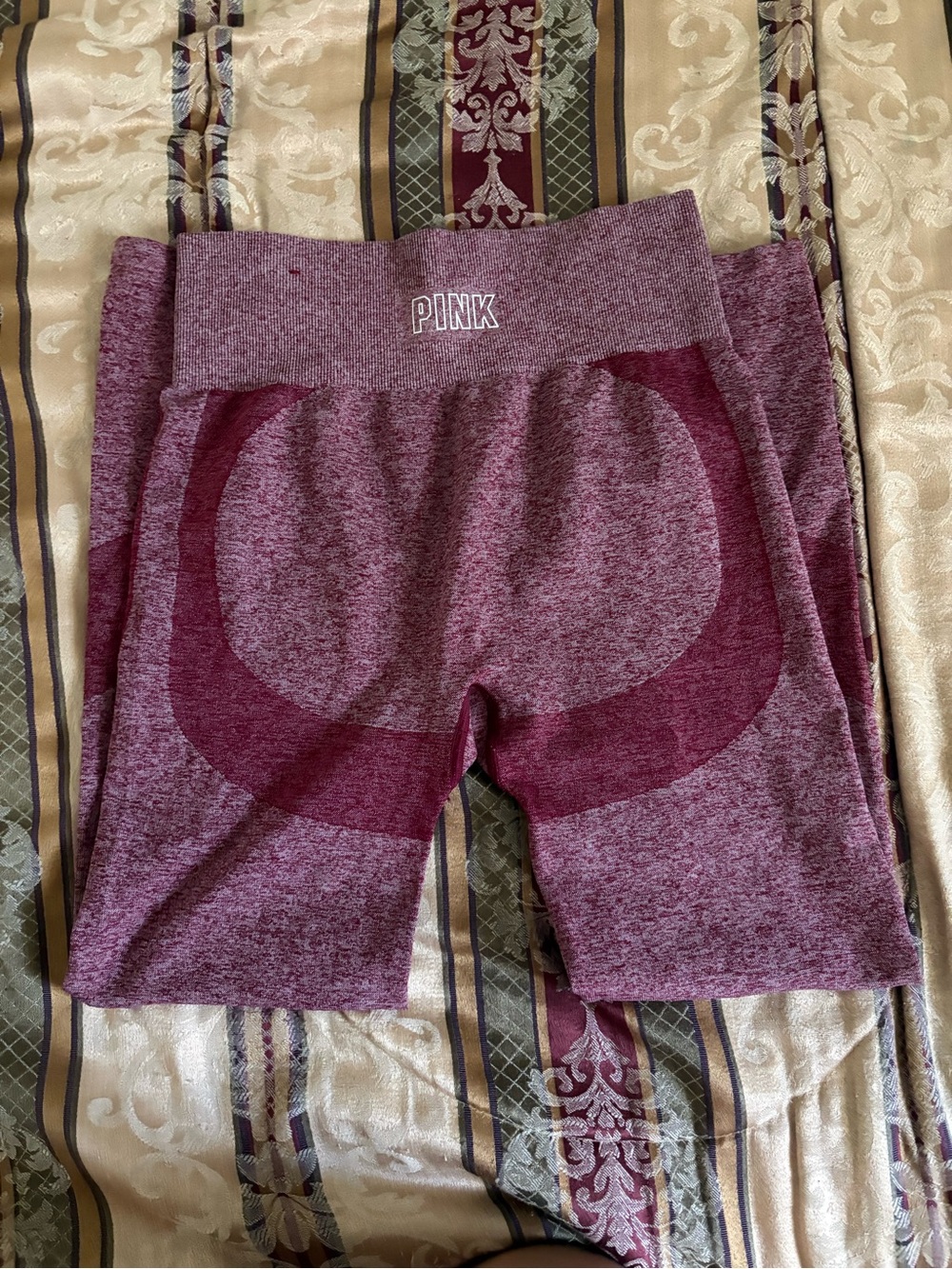 Victoria's Secret PINK Seamless High-Waist Bike Shorts - Maroon Heather